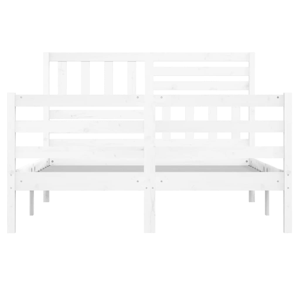 Estrutura cama pequena casal 120x190 cm pinho maciço branco