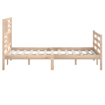 Estrutura de cama 140x190 cm madeira maciça