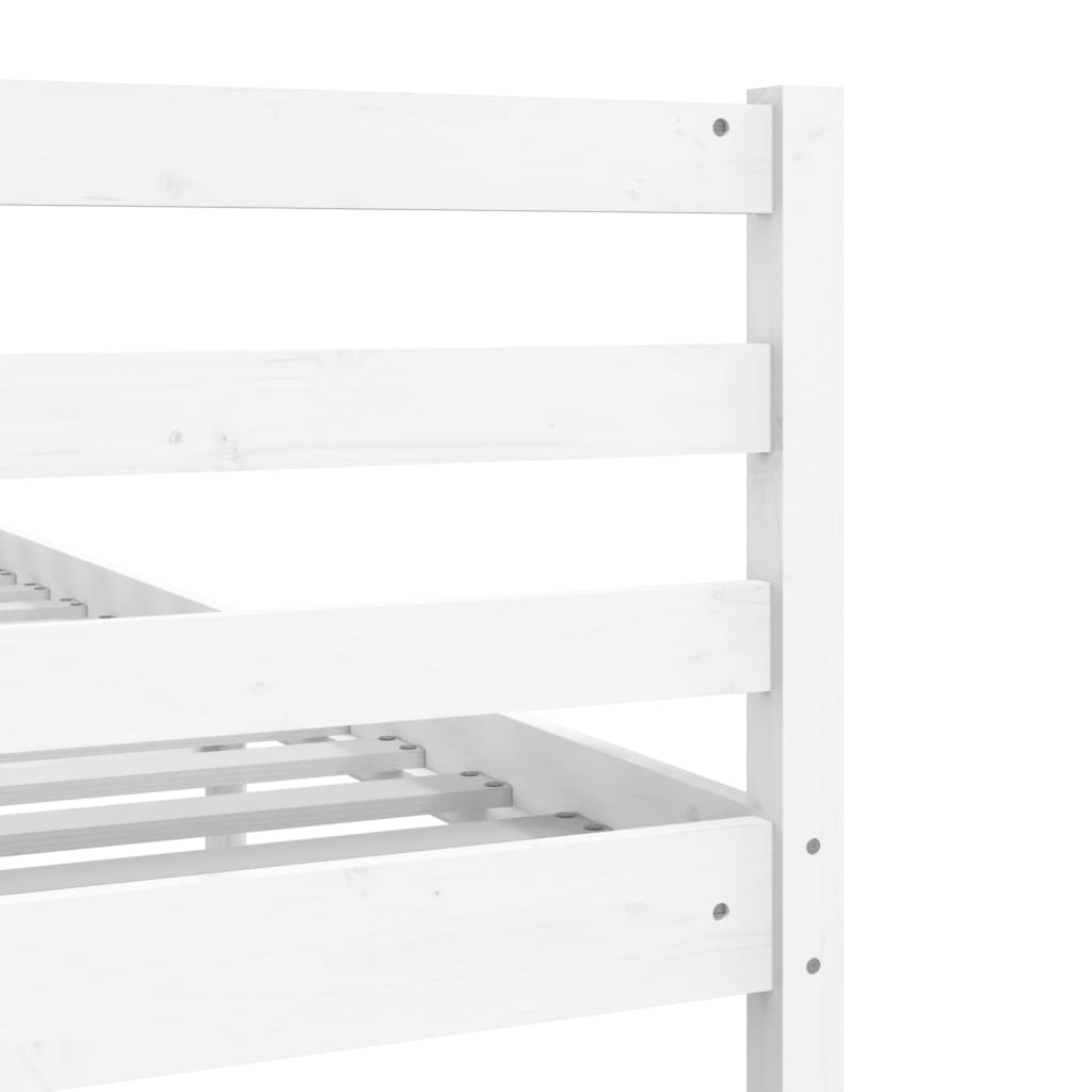 Estrutura de cama 140x190 cm madeira maciça branco