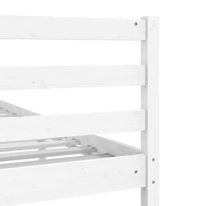 Estrutura de cama 140x190 cm madeira maciça branco