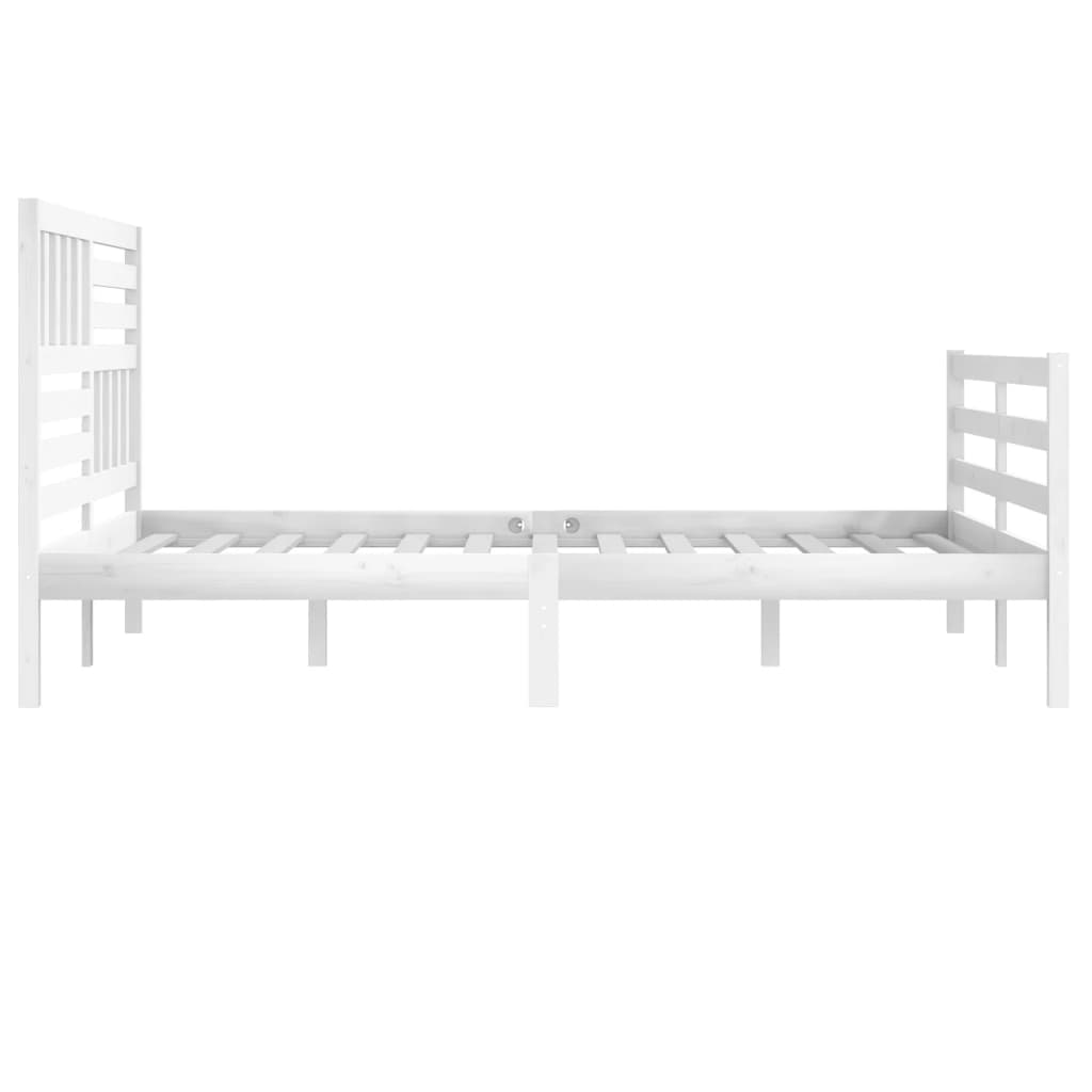 Estrutura de cama super king 180x200 cm madeira maciça branco