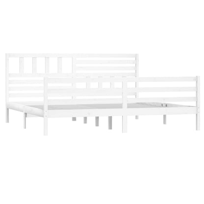 Estrutura de cama 200x200 cm madeira maciça branco