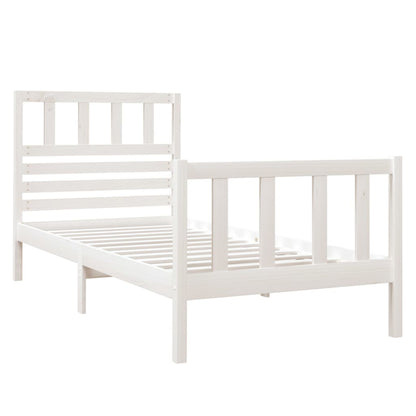 Estrutura cama pequena solteiro 75x190 cm madeira maciça branco