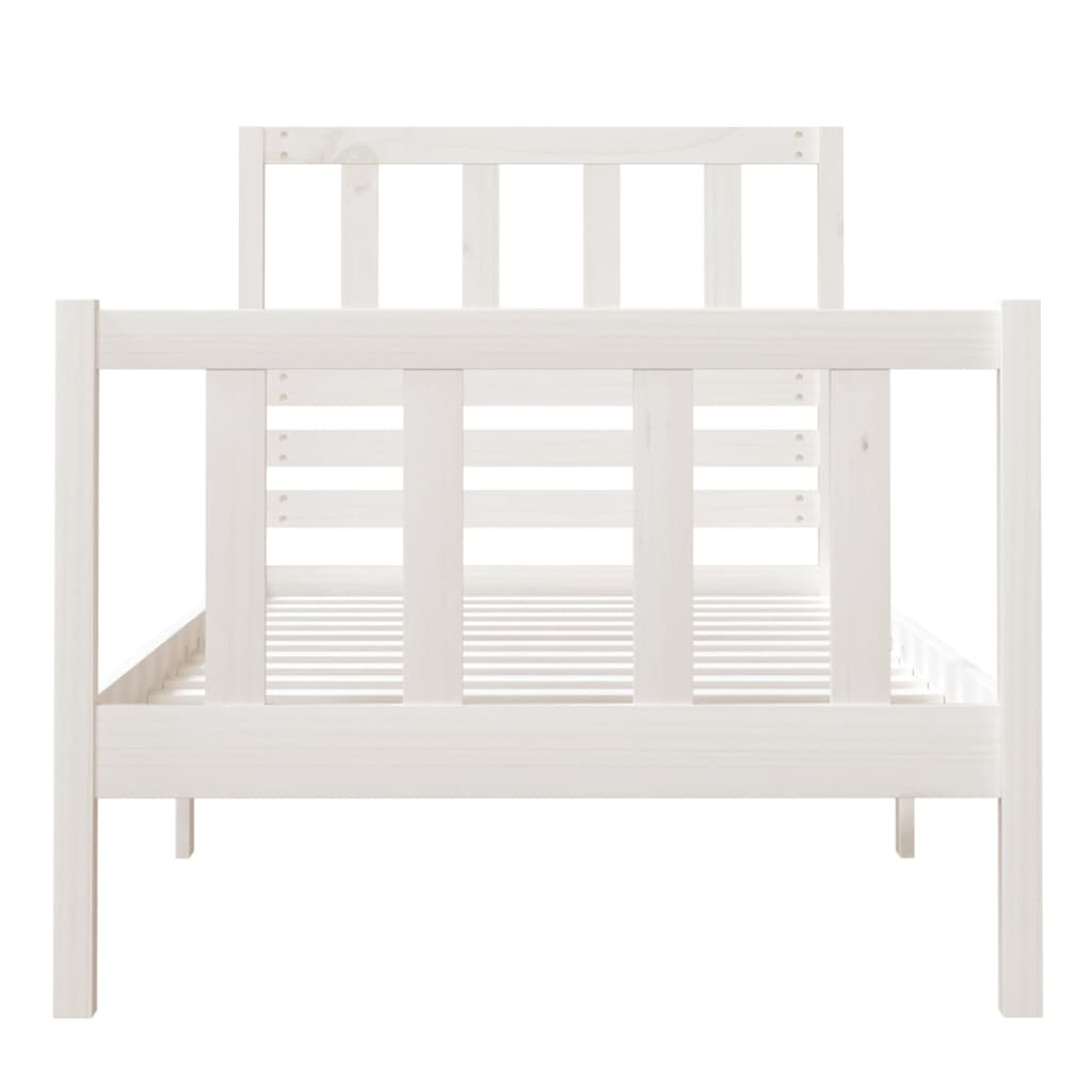 Estrutura cama pequena solteiro 75x190 cm madeira maciça branco