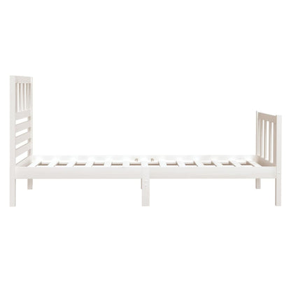 Estrutura cama pequena solteiro 75x190 cm madeira maciça branco