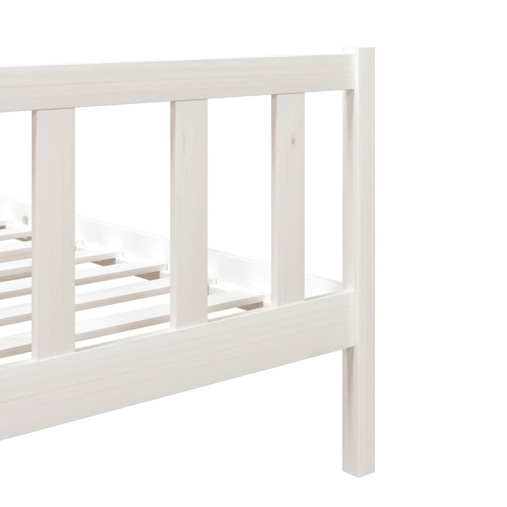 Estrutura cama pequena solteiro 75x190 cm madeira maciça branco