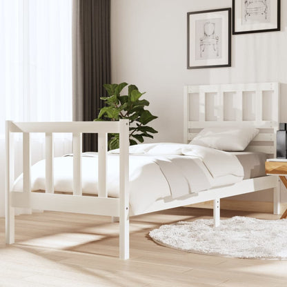 Estrutura cama pequena solteiro 75x190 cm madeira maciça branco