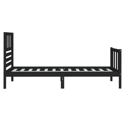 Estrutura cama pequena solteiro 75x190 cm madeira maciça preto