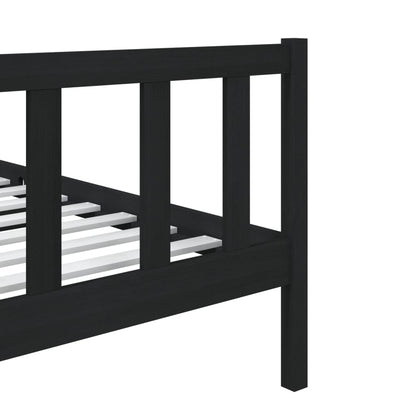 Estrutura cama pequena solteiro 75x190 cm madeira maciça preto