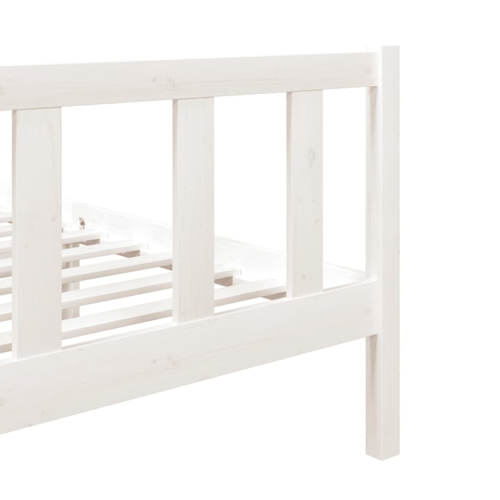 Estrutura de cama solteiro 90x190 cm madeira maciça branco