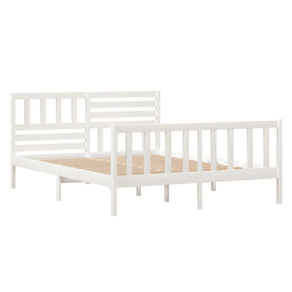 Estrutura cama pequena casal 120x190 cm pinho maciço branco