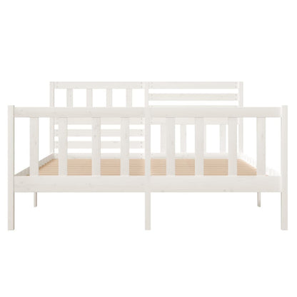 Estrutura cama pequena casal 120x190 cm pinho maciço branco