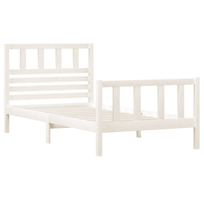 Estrutura de cama 90x200 cm madeira maciça branco