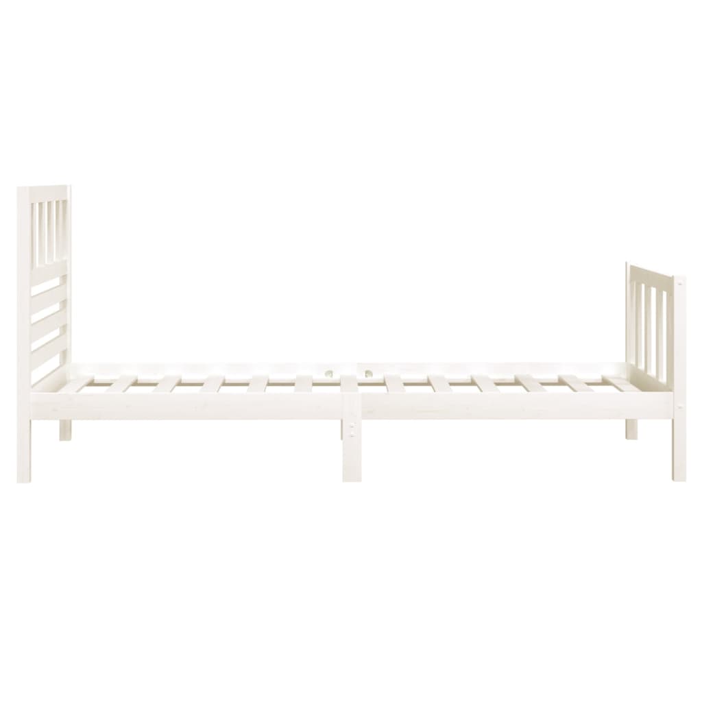 Estrutura de cama 90x200 cm madeira maciça branco