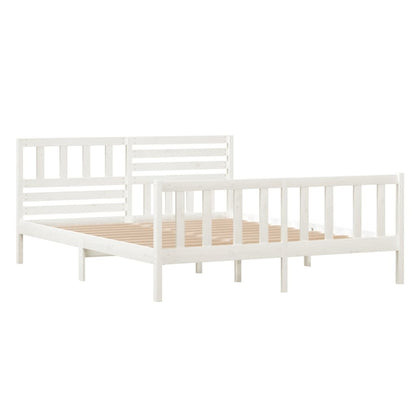 Estrutura de cama 120x200 cm madeira maciça branco