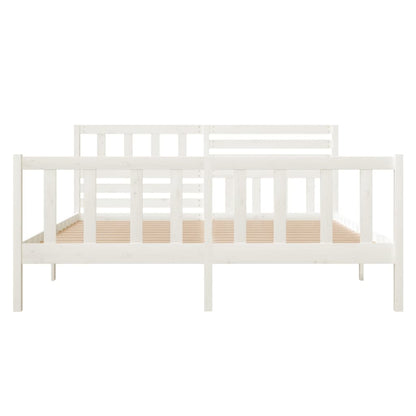 Estrutura de cama 120x200 cm madeira maciça branco