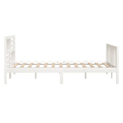 Estrutura de cama 120x200 cm madeira maciça branco