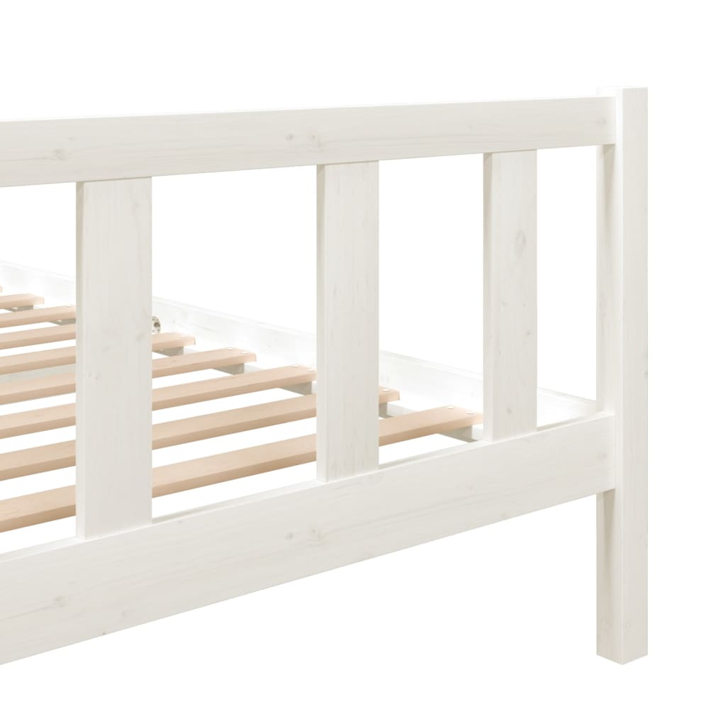 Estrutura de cama 120x200 cm madeira maciça branco