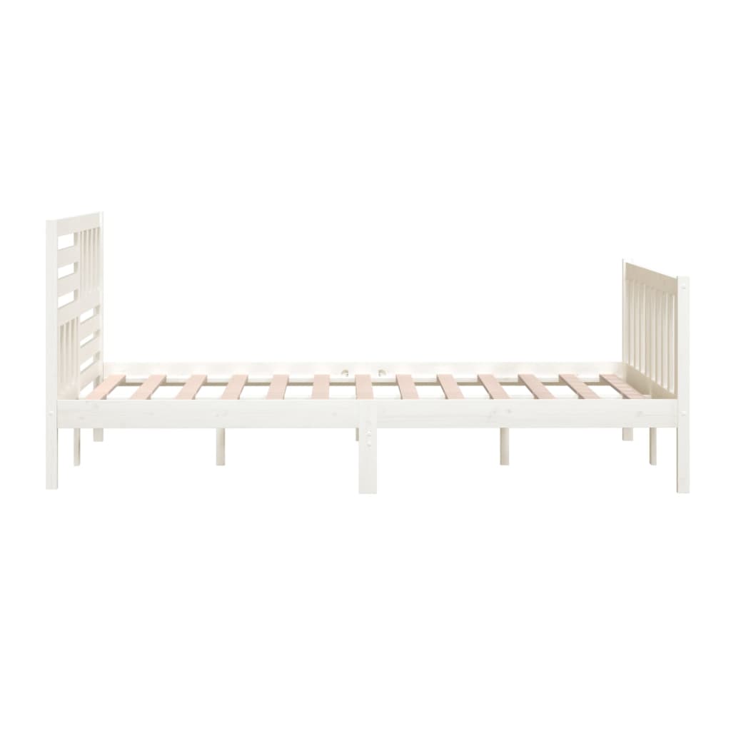 Estrutura de cama 140x200 cm madeira maciça branco