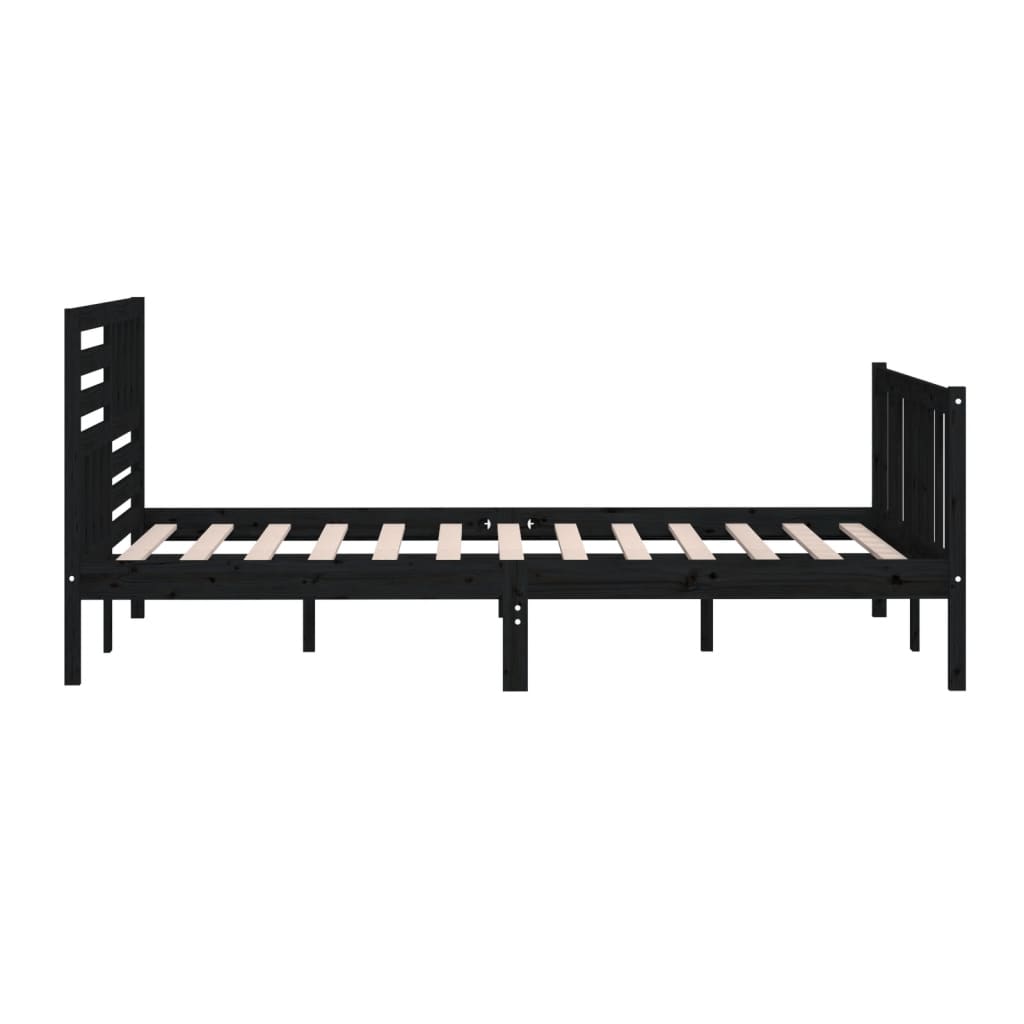 Estrutura de cama super king 180x200 cm madeira maciça preto