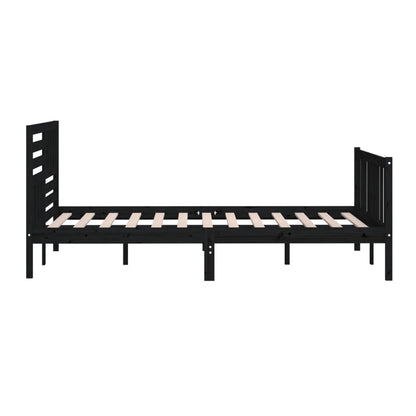 Estrutura de cama super king 180x200 cm madeira maciça preto