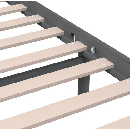 Estrutura de cama 200x200 cm madeira maciça cinzento