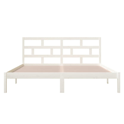 Estrutura cama pequena casal 120x190 cm pinho maciço branco