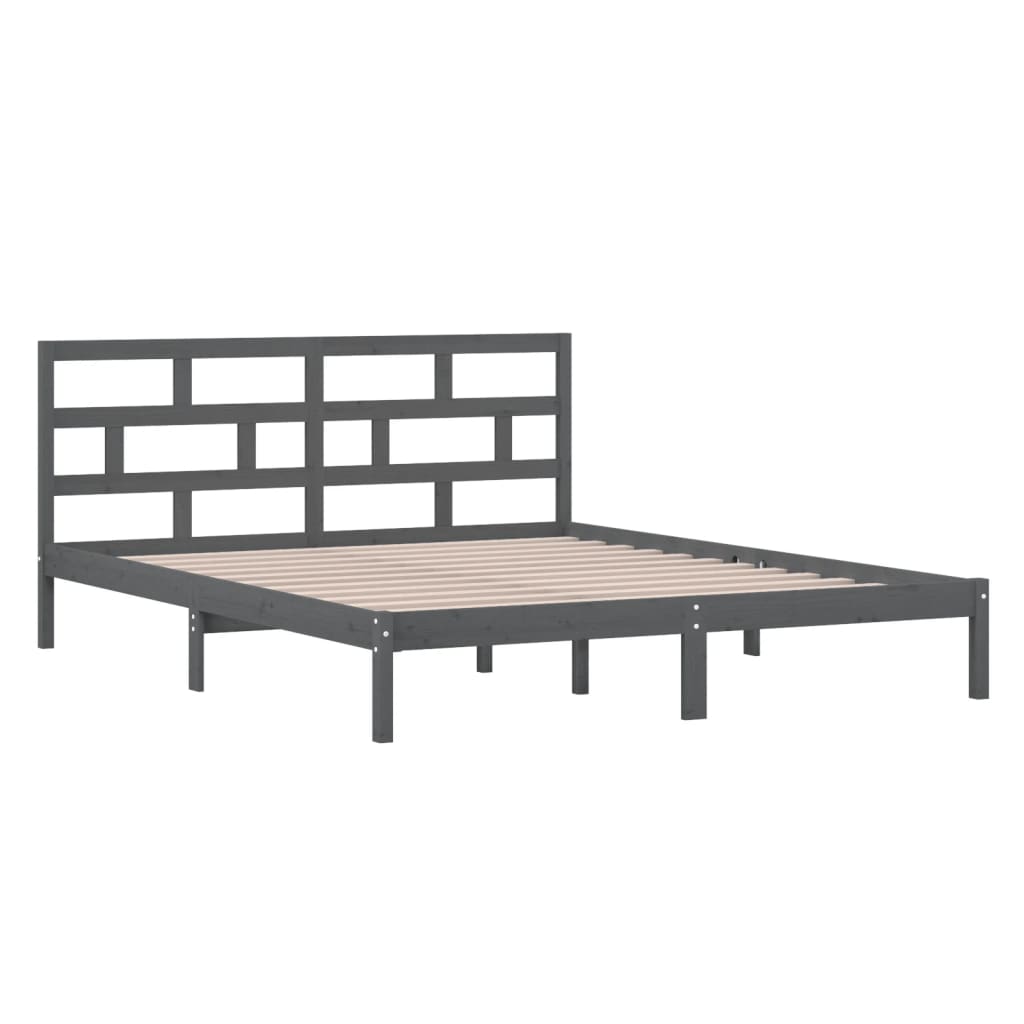 Estrutura cama pequena casal 120x190 cm pinho maciço cinza