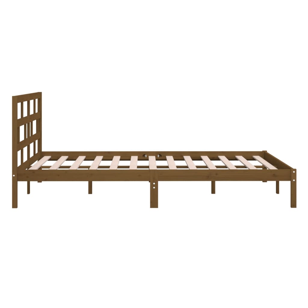 Estrutura cama pequena de casal 120x190 cm madeira castanho-mel