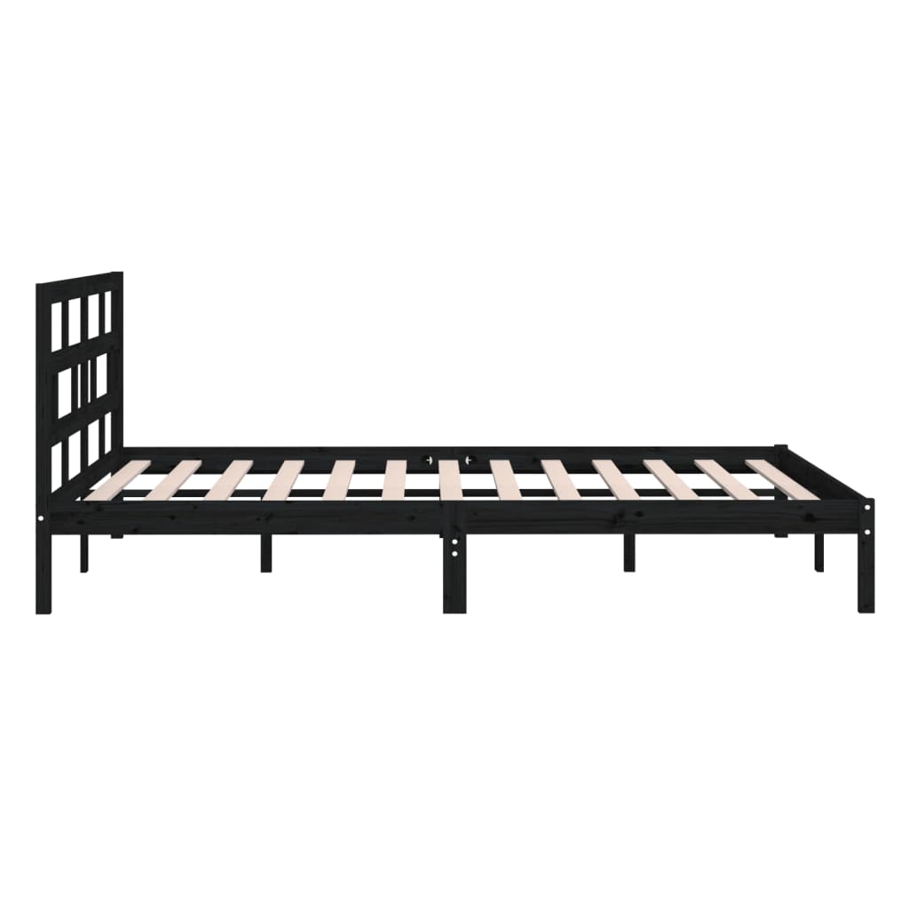 Estrutura cama pequena casal 120x190 cm pinho maciço preto