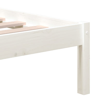 Estrutura de cama 140x190 cm madeira de pinho maciça branco