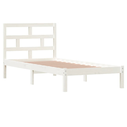 Estrutura de cama 90x200 cm pinho maciço branco