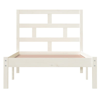 Estrutura de cama 90x200 cm pinho maciço branco