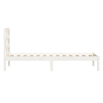 Estrutura de cama 90x200 cm pinho maciço branco