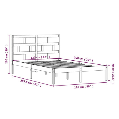 Estrutura de cama 120x200 cm pinho maciço branco