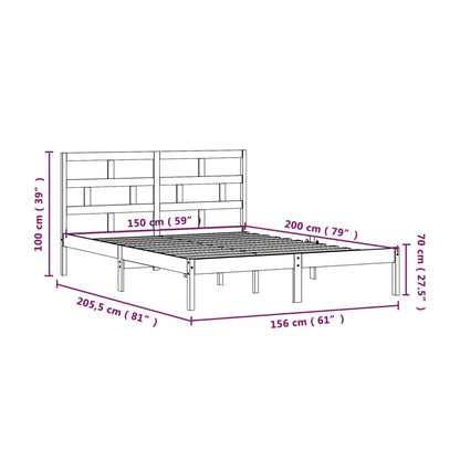 Estrutura de cama king size 150x200 cm madeira maciça