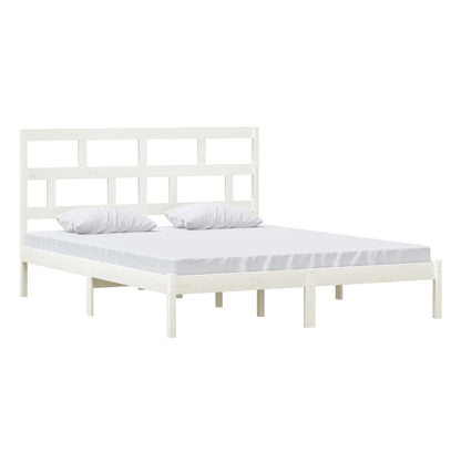 Estrutura de cama 160x200 cm madeira de pinho maciça branco