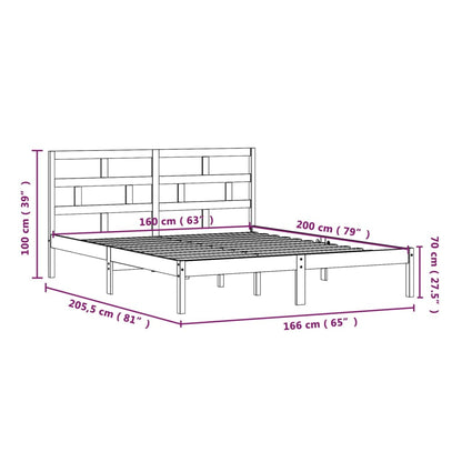 Estrutura de cama 160x200 cm madeira de pinho maciça branco