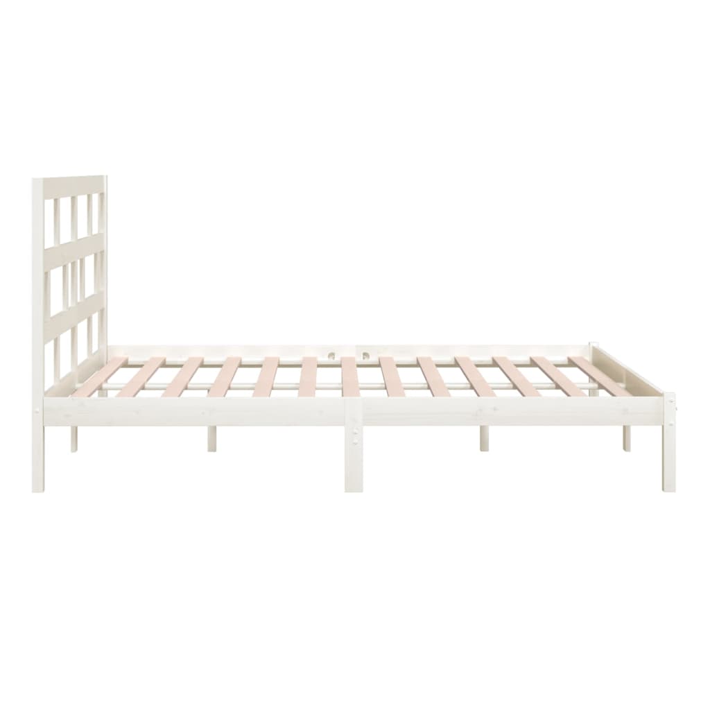 Estrutura de cama 200x200 cm madeira de pinho maciça branco