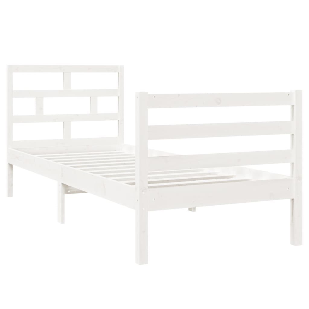 Estrutura cama pequena solteiro 75x190 cm madeira maciça branco