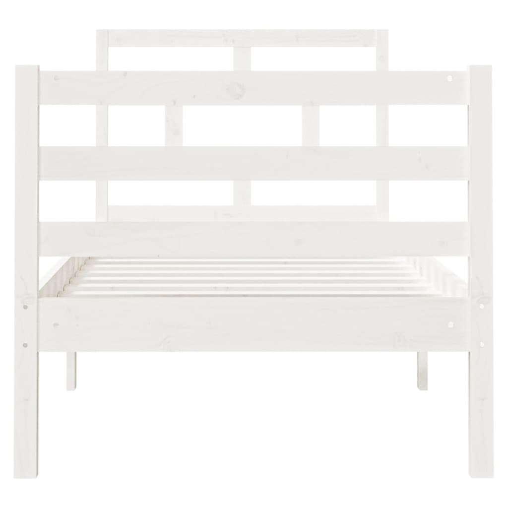 Estrutura cama pequena solteiro 75x190 cm madeira maciça branco