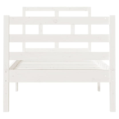 Estrutura cama pequena solteiro 75x190 cm madeira maciça branco