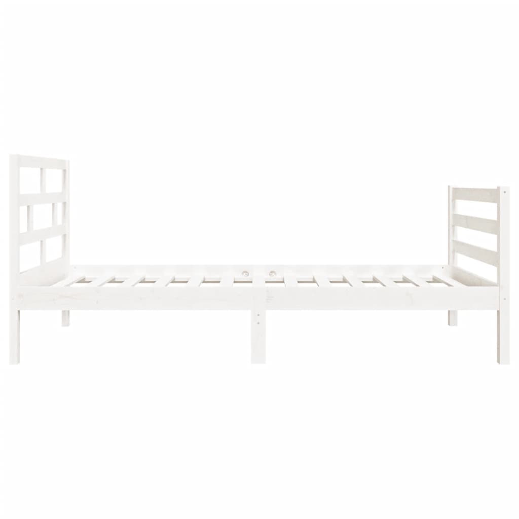 Estrutura cama pequena solteiro 75x190 cm madeira maciça branco