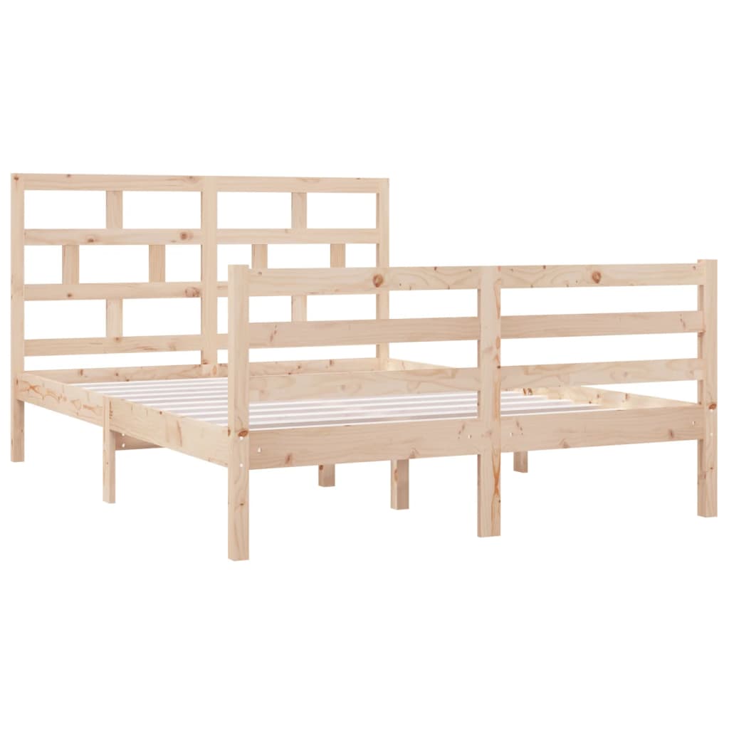 Estrutura de cama casal 135x190 cm madeira maciça