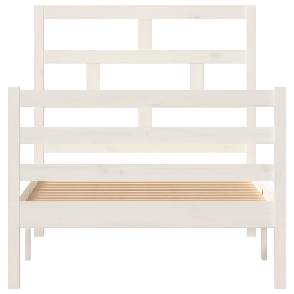 Estrutura de cama 90x200 cm madeira de pinho maciça branco