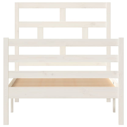 Estrutura de cama 90x200 cm madeira de pinho maciça branco