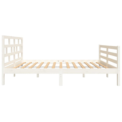 Estrutura de cama 120x200 cm madeira de pinho maciça branco