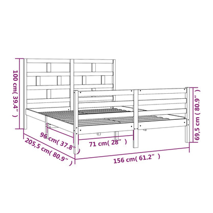 Estrutura de cama king size 150x200 cm madeira maciça