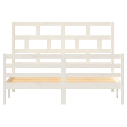 Estrutura de cama 160x200 cm madeira de pinho maciça branco