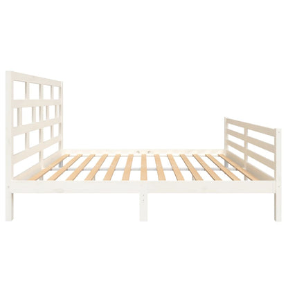 Estrutura de cama 160x200 cm madeira de pinho maciça branco